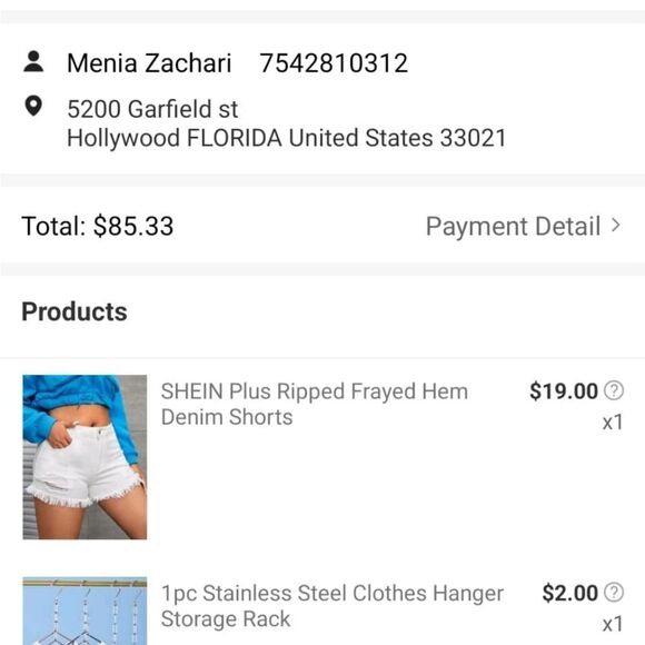 White Frayed Hem Denim Shorts OX - Picture 6 of 6